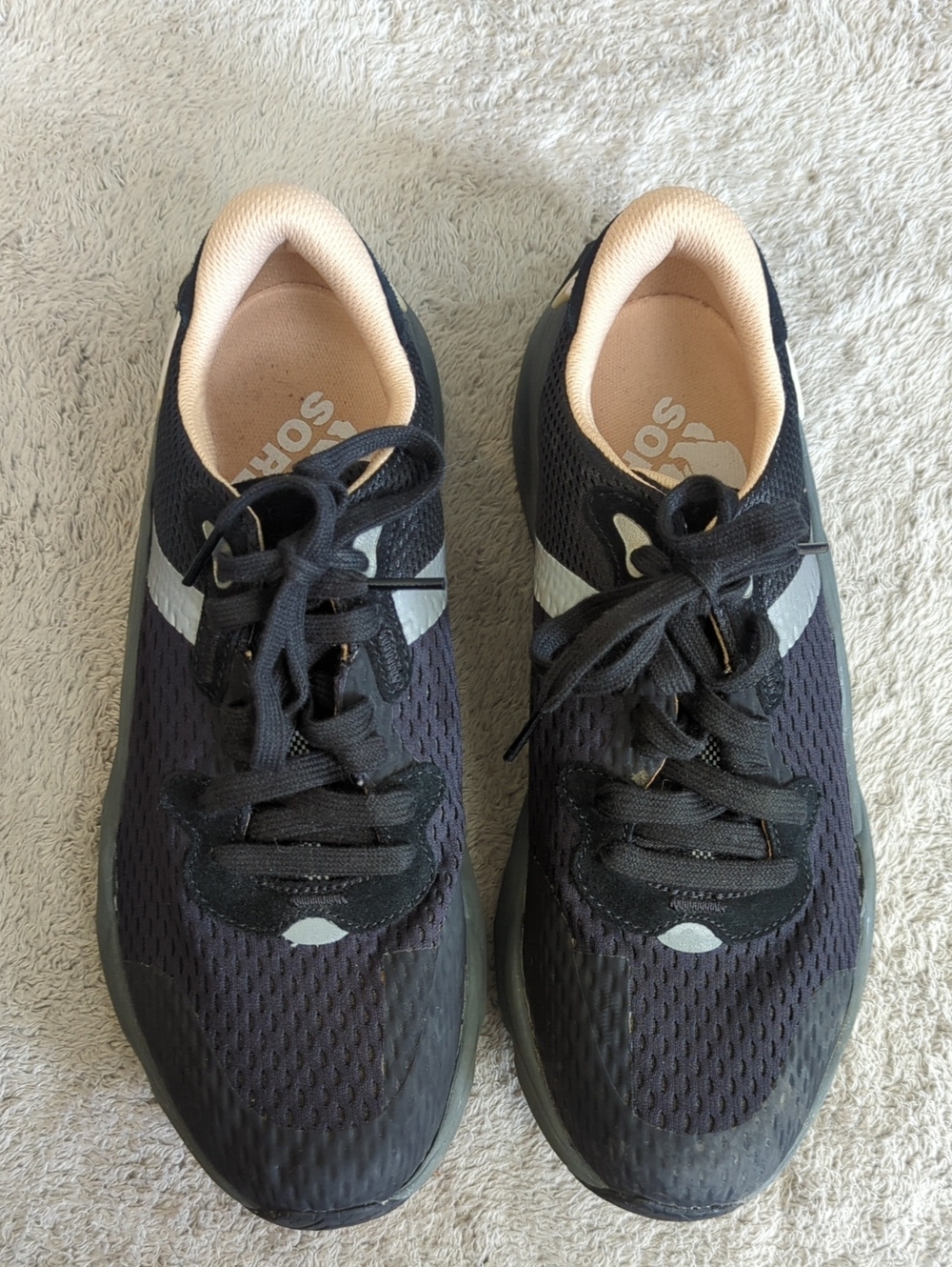 Sorel Women's Size 12 Kinetic RNEGD Black Mesh Lace Up Trail Running Sneakers